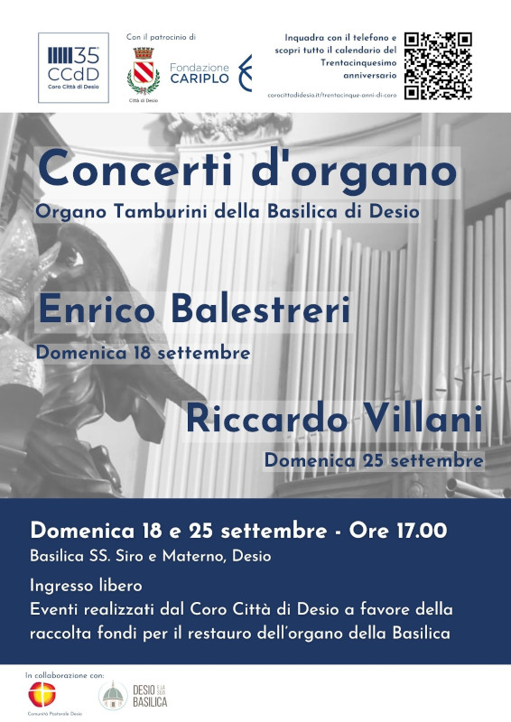 La locandina dei concerti d'organo